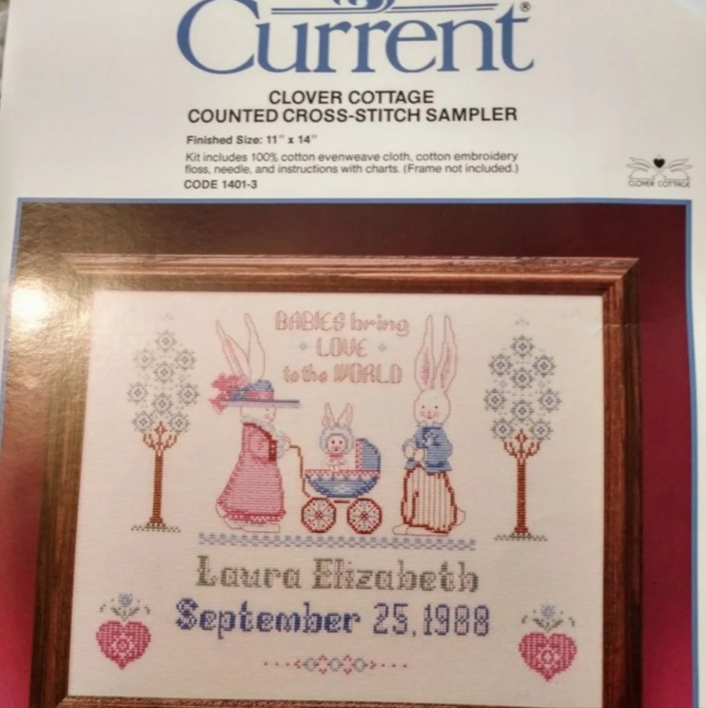 Baby Birth cross stitch craft kit bunnies Current
